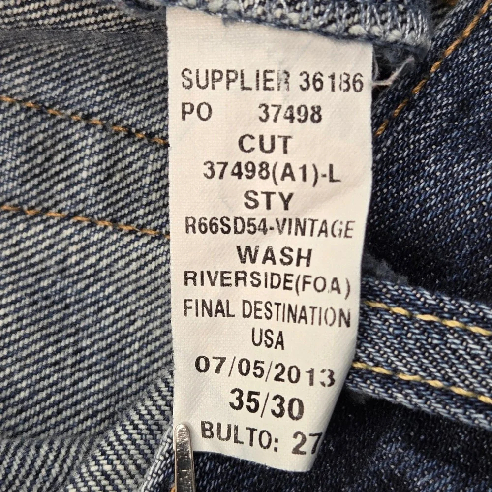 Polo Ralph Lauren Vintage 67 Slim Straight Jeans Blue Mens 35x30 (38x31)